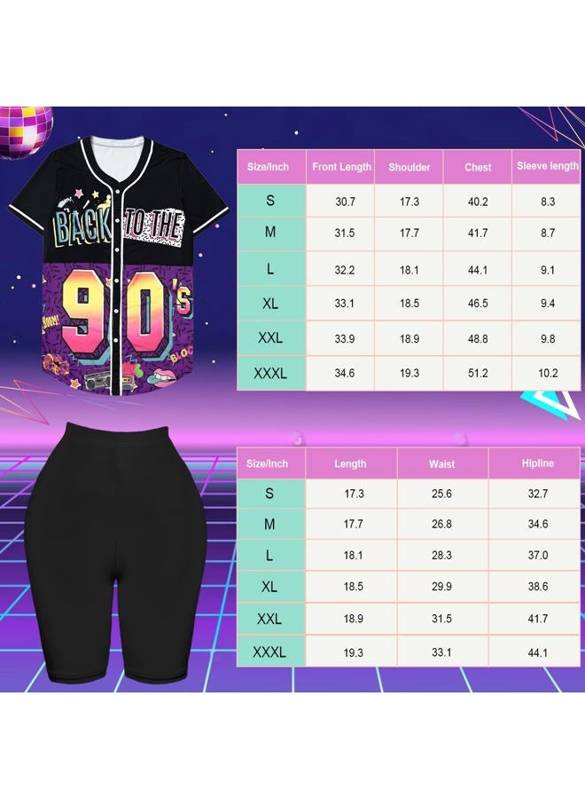 WILDPARTY 80s 90s Outfit for Women, Unisex Hip Hop Costume Baseball Jersey Shirt Yoga Pants Bucket Hat Gold Chain Rapper Accessories - Image 2