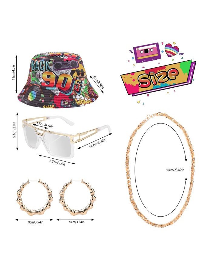 WILDPARTY 80s 90s Outfit for Women, Unisex Hip Hop Costume Baseball Jersey Shirt Yoga Pants Bucket Hat Gold Chain Rapper Accessories - Image 3