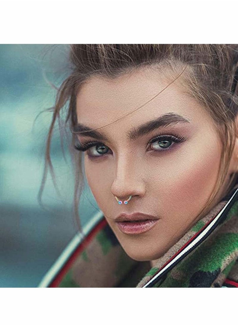 Generic - Magnetic Septum Nose Ring, Horseshoe Fake Nose Septum Rings Non-Pierced Clip On Nose Hoop Rings Stainless Steel Faux Reusable Nose Ring Hoop for Women Men, 5Pcs - Image 1