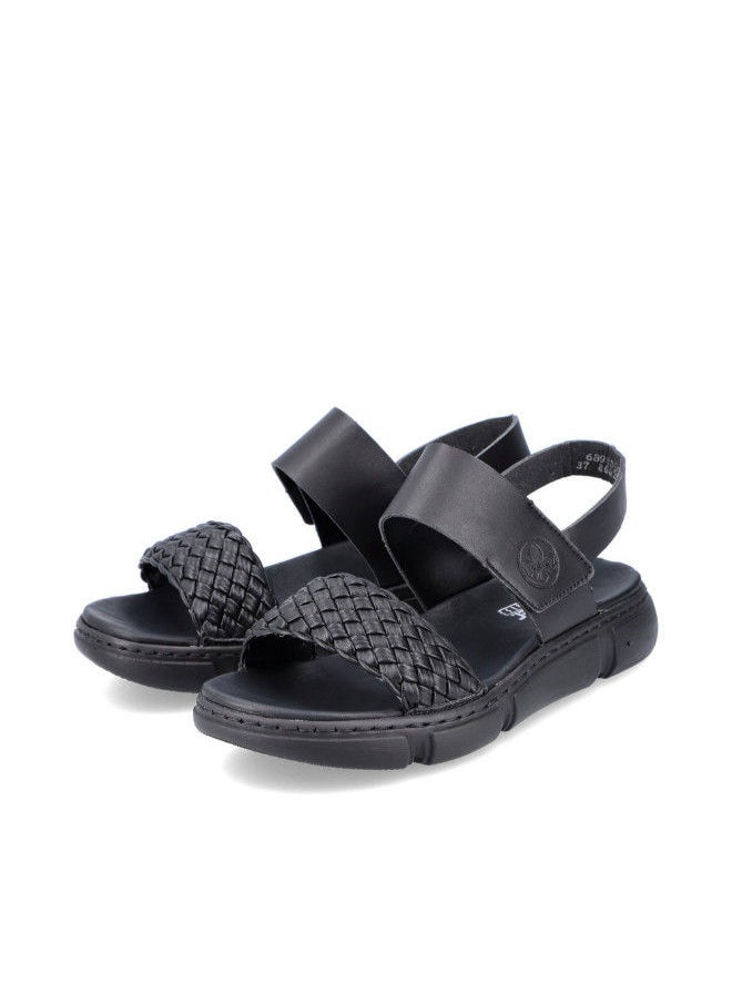 rieker Rieker Ladies Casual Sandals 68983-00 Clara Black 116-1124  - Image 5