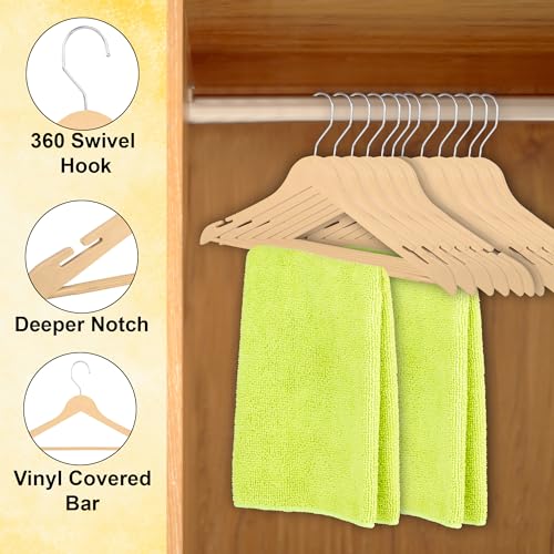 ROLLYWARE Hanger Set of 06 Unbreakable Plastic Wooden Look Cloth Hanger for Hanging Suits/Pants/Shirts/Skirts etc (6) - Image 2