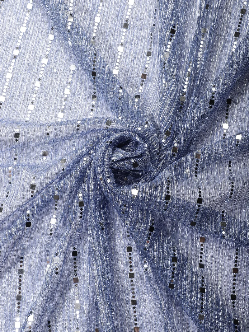 أيه كيه إس Lavender Textured Fabric with Sequin Lines