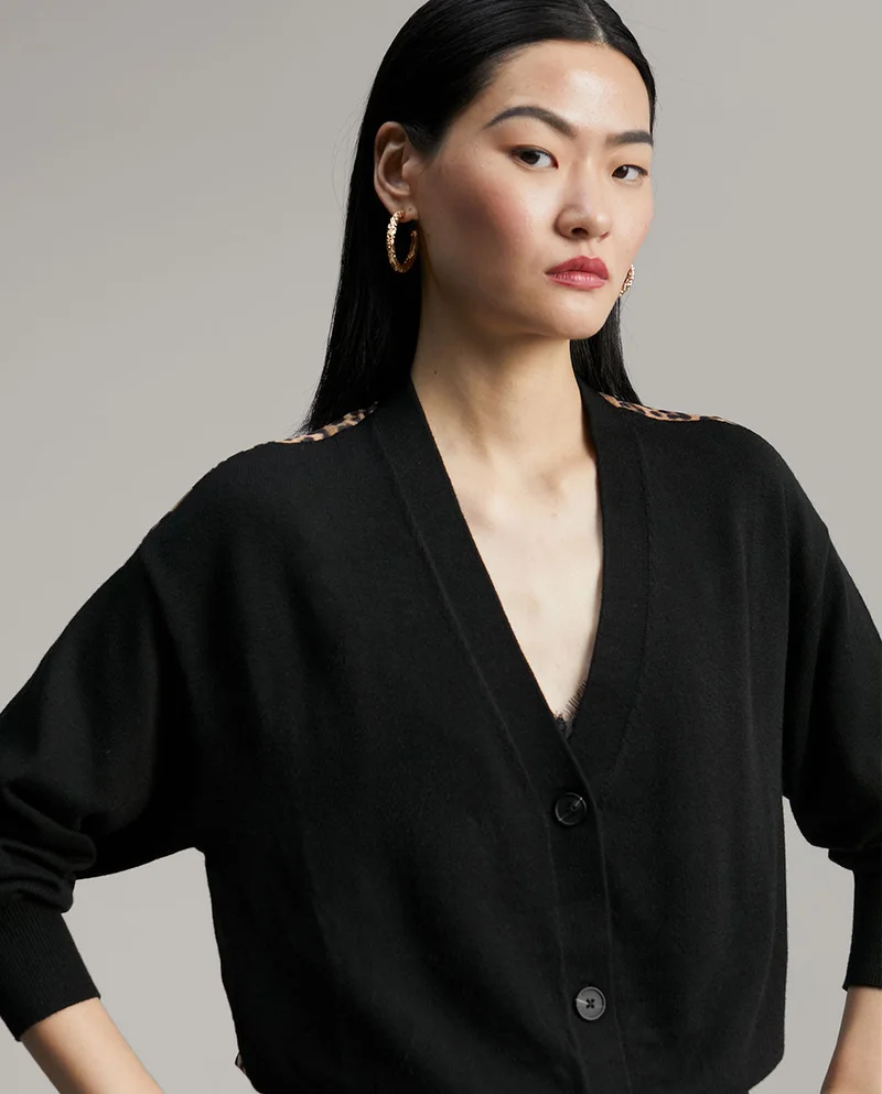 Lola Casademunt Contrast animal print cardigan