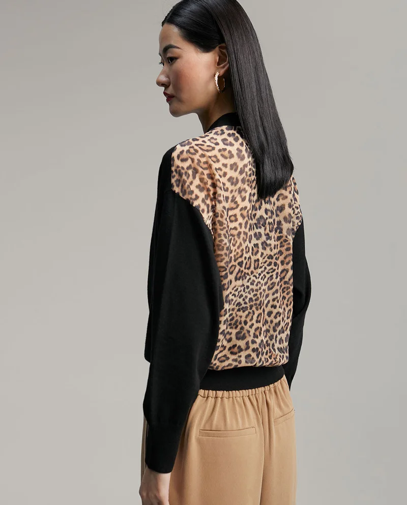Lola Casademunt Contrast animal print cardigan