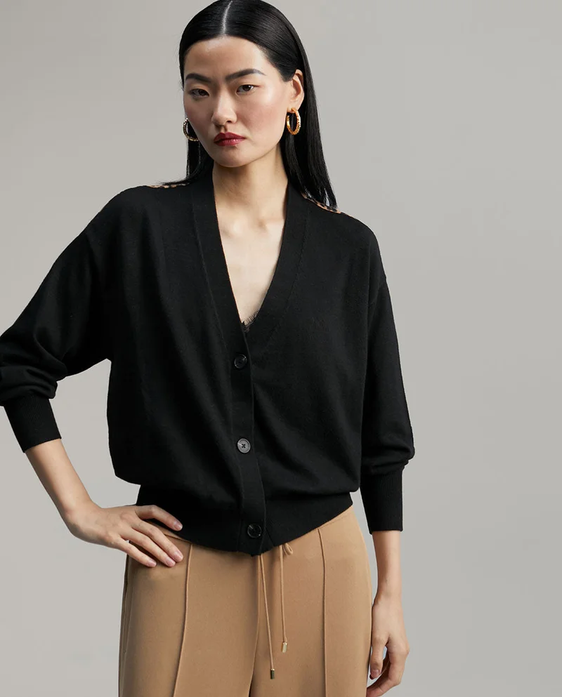 Lola Casademunt Contrast animal print cardigan