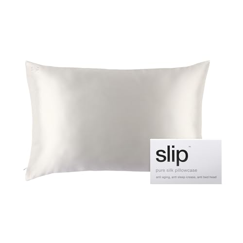 slip The Original Queen Pure Silk Pillow Case  100 Pure 22 Momme Mulberry Silk  Queen Size Standard Pillow Case  AntiAging AntiBedHead AntiSleep Crease White 20 x 30 - Image 1