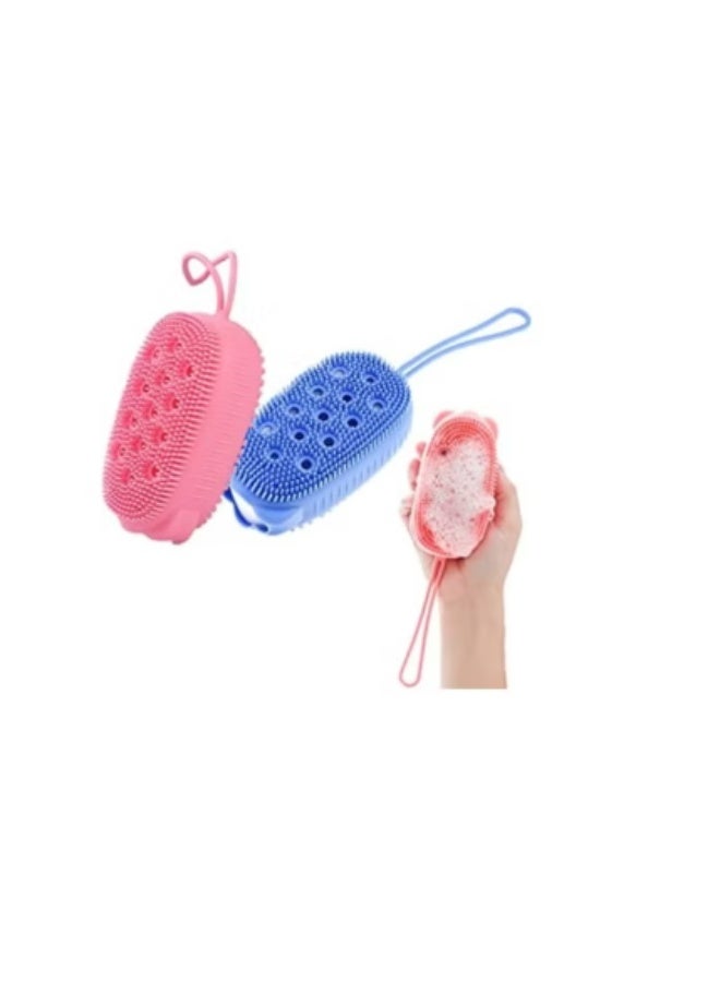 Ultra Soft Silicone Loofah Flexible Sponge Gentle Daily Exfoliating Bath Tool Multicolored Hygienic Quick Dry Design - Image 2