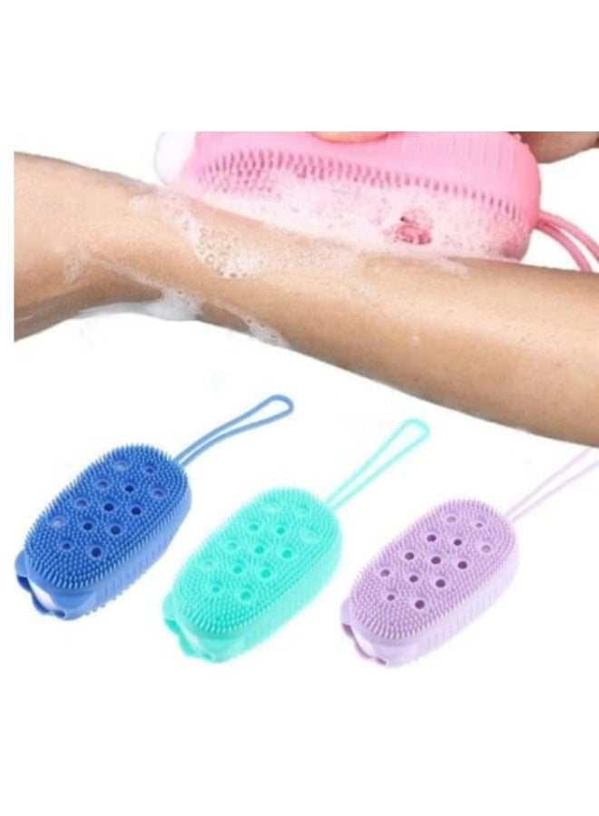 Ultra Soft Silicone Loofah Flexible Sponge Gentle Daily Exfoliating Bath Tool Multicolored Hygienic Quick Dry Design - Image 1