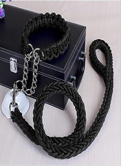 Generic Dog Rope, Heavy Duty Woven Traction Rope for Dogs Nylon Woven Dog Rope Pet Walking Training Rope Durable Wear-resistant and Slip Resistant for Small Medium Large Dogs (Black)  - Image 3