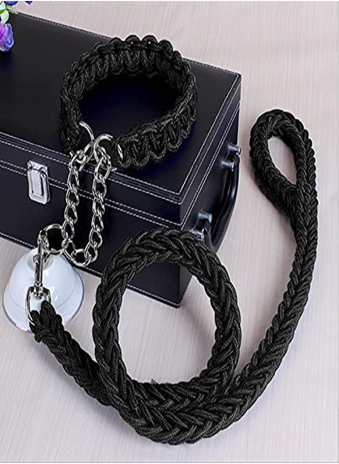 Dog Rope, Heavy Duty Woven Traction Rope for Dogs Nylon Woven Dog Rope Pet Walking Training Rope Durable Wear-resistant and Slip Resistant for Small Medium Large Dogs (Black)  - Image 3