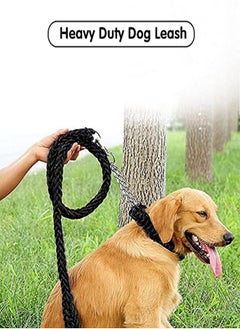 Generic Dog Rope, Heavy Duty Woven Traction Rope for Dogs Nylon Woven Dog Rope Pet Walking Training Rope Durable Wear-resistant and Slip Resistant for Small Medium Large Dogs (Black)  - Image 2