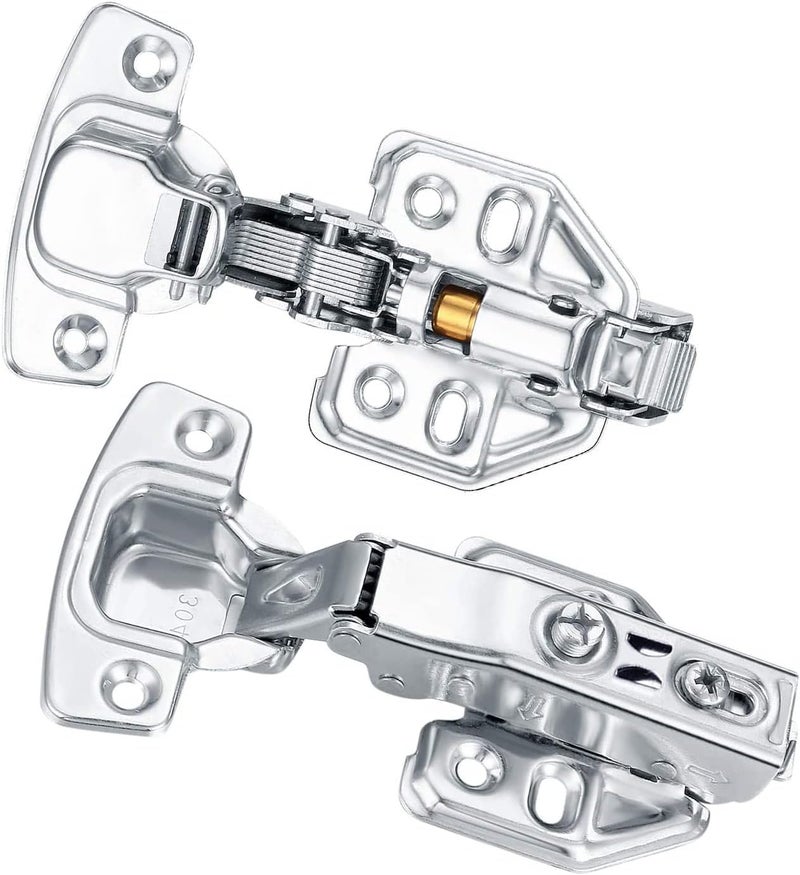 Angju 4 Pcs Kitchen Units Door Hinges, Soft Close Cupboard Wardrobe Door Hinges, Folding Doors Hinge with Screws, Full Overlay Mute Cabinet Hinges - Image 3