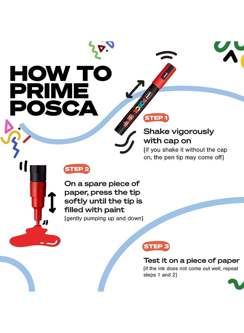 POSCA POSCA - Uni Mitsubishi Pencil - MOP'R Marker - XXL Round Tip 3-19 mm - Ergonomic Shape, Semi-Rigid Body - Water-Based Paint Marker - Green - Image 2