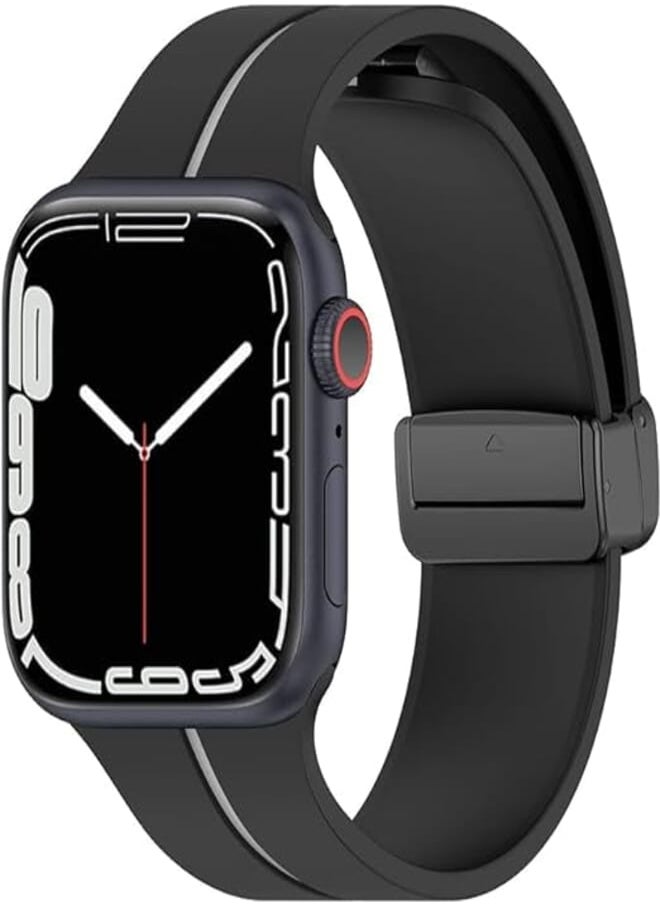 Next - Next store Magnetic Band Compatible with Apple Watch Ultra 49mm 45mm 44mm 42mm, Soft Silicone Sport Strap Compatible with iWatch Series 8/7/6/5/4/3/2/1/9 SE - Image 1