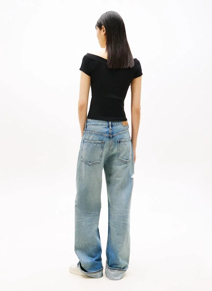 TOMMY JEANS Casual  Slim Off Shoulder Rib Top