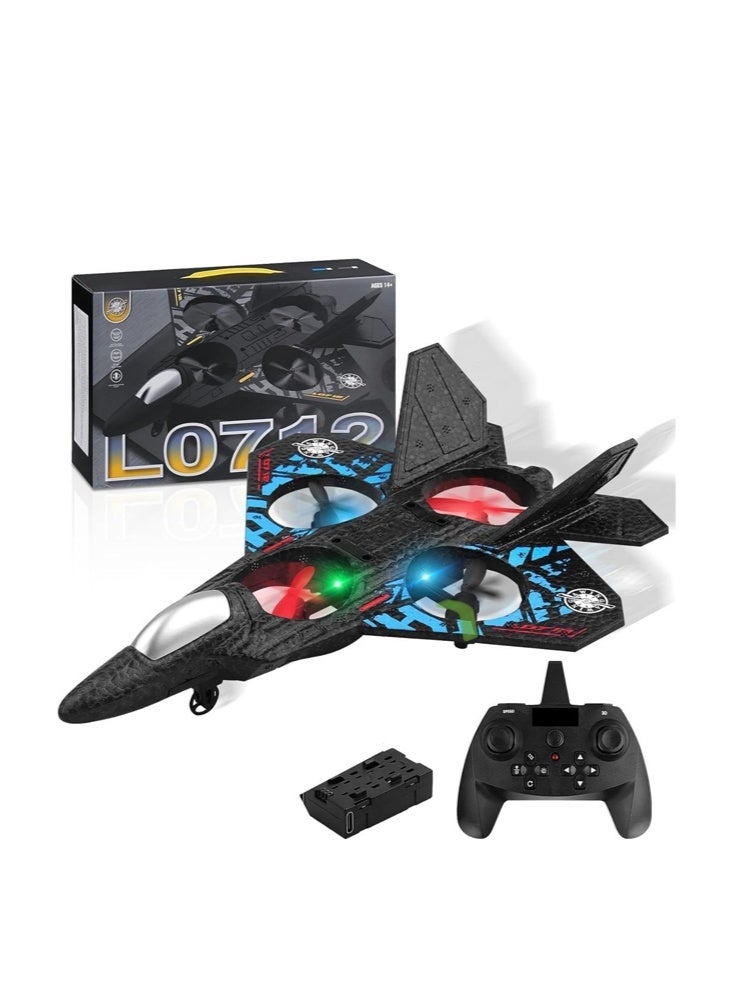 RC Aeroplane L0712 Quadcopter – 2.4 GHz Remote Control Fighter Plane with LED Lights & USB Charging, RTF for Kids & Adults - Image 2