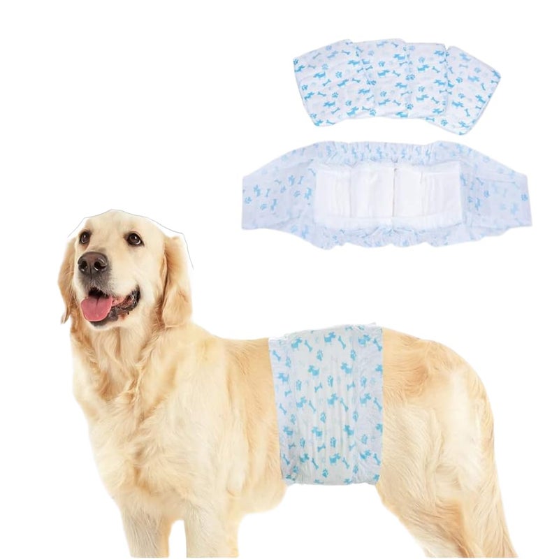 A+a Pets ' Super Absorbent Disposable Diapers with Aloe Vera Gel for Puppy & Dogs Male (12pcs./Bag) (M) - Image 1