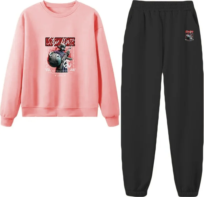 دوغ فش Tracksuit Oversize Streetgangsta Printed Tracksuit,lover,couple Combination Navy Blue