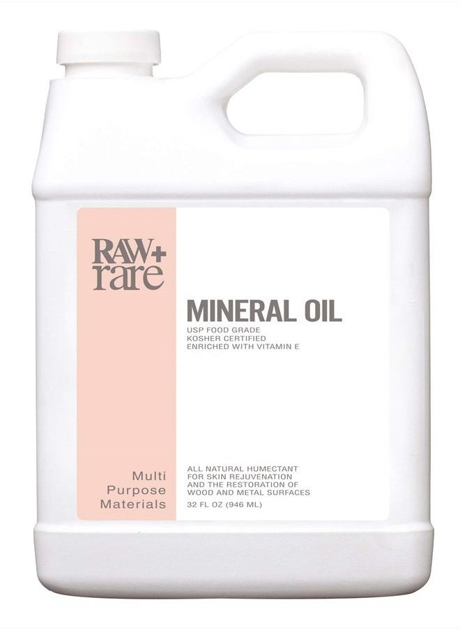 Raw Plus Rare Mineral Oil 32 oz, Food Grade Safe Wood/Bamboo Oil, Cutting Board, Butcher Block Conditioner, Knife Blade, Cast Iron Tools, Pans For Food Kitchen, Vegan by Raw Plus  - Image 1