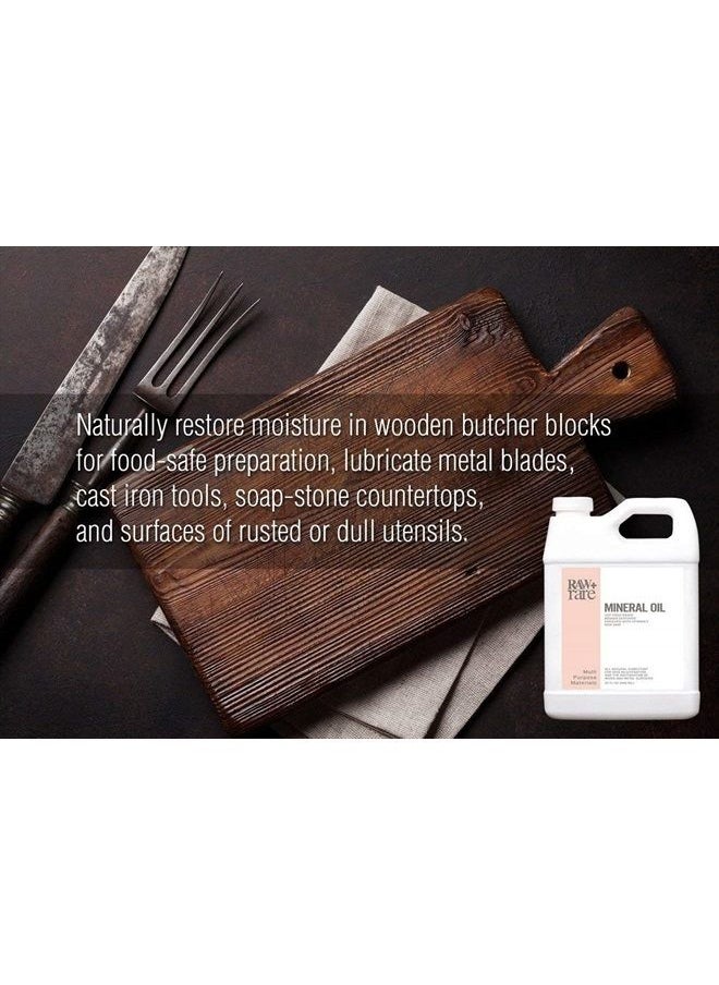 Raw Plus Rare Mineral Oil 32 oz, Food Grade Safe Wood/Bamboo Oil, Cutting Board, Butcher Block Conditioner, Knife Blade, Cast Iron Tools, Pans For Food Kitchen, Vegan by Raw Plus  - Image 3