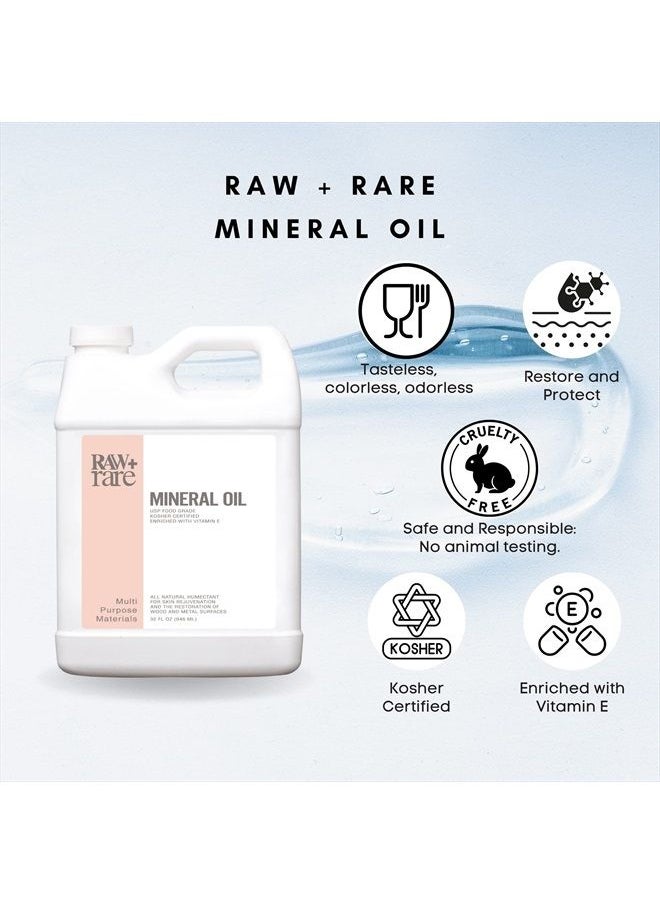 Raw Plus Rare Mineral Oil 32 oz, Food Grade Safe Wood/Bamboo Oil, Cutting Board, Butcher Block Conditioner, Knife Blade, Cast Iron Tools, Pans For Food Kitchen, Vegan by Raw Plus  - Image 2