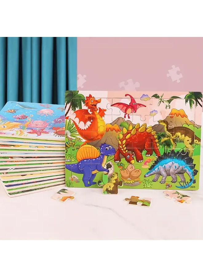 Dinosaur Wooden Puzzles For Kids Educational Toys 30Pcs - Image 4