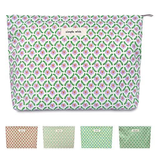 STARDW Aesthetic Floral Makeup Bag Cute Small Cosmetic Bags for Women Girls, Travel Toiletry Bag Large Capacity Zipper Makeup Pouch, Purse Organizer Pouches - Image 1