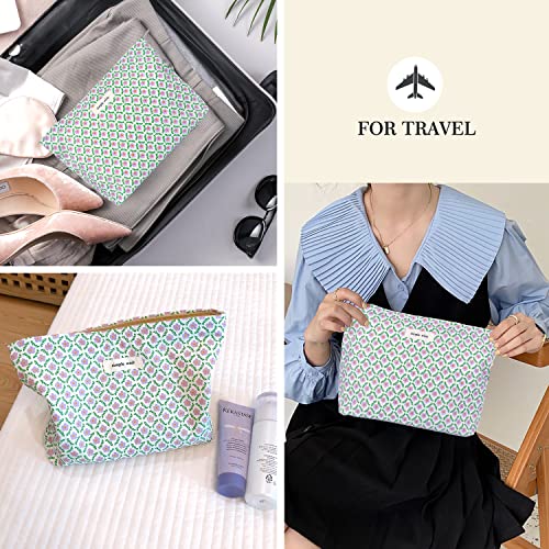 STARDW Aesthetic Floral Makeup Bag Cute Small Cosmetic Bags for Women Girls, Travel Toiletry Bag Large Capacity Zipper Makeup Pouch, Purse Organizer Pouches - Image 5