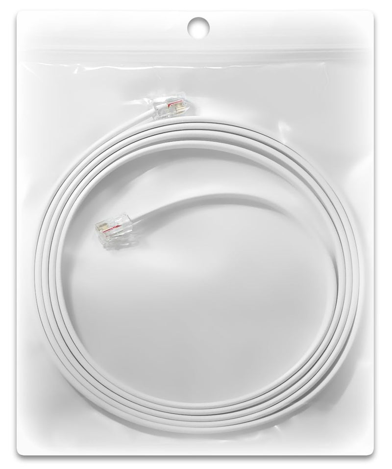 AMZ Pro AmzPRO (1 Pack) 6 Feet Telephone Cord for Landline Phones RJ11 Cable, Pro Grade Phone Line Cord (6 ft, White) Made in USA - Image 4