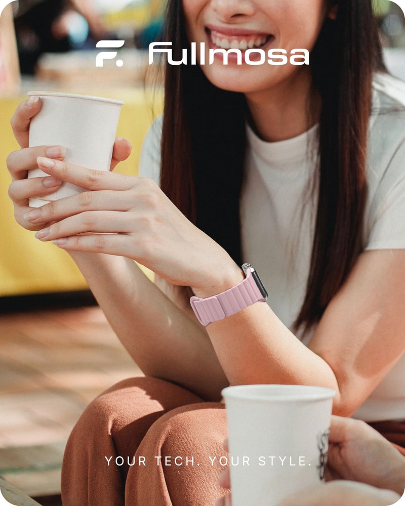 Fullmosa Soft Silicone Magnetic Bands Compatible with Apple Watch Strap 41mm 40mm 38mm 42mm(Series 10 11), Sport Band for iWatch SE3 SE2 SE Series 11 10 9 8 7 6 5 4 3 2 1,Pink [Watch NOT Included] - Image 5