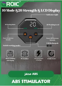 GROIC EMS Abdominal Exerciser, ABS Stimulator With 10 Training Programs, Ab Machine, Abdominal Toning Belt Muscle Toner Fitness Training Gear Ab Trainer Equipment for Home,Abs Stimulator Muscle Toner  - Image 2