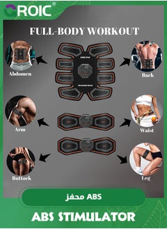 GROIC EMS Abdominal Exerciser, ABS Stimulator With 10 Training Programs, Ab Machine, Abdominal Toning Belt Muscle Toner Fitness Training Gear Ab Trainer Equipment for Home,Abs Stimulator Muscle Toner  - Image 5