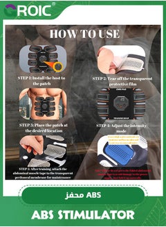 GROIC EMS Abdominal Exerciser, ABS Stimulator With 10 Training Programs, Ab Machine, Abdominal Toning Belt Muscle Toner Fitness Training Gear Ab Trainer Equipment for Home,Abs Stimulator Muscle Toner  - Image 3