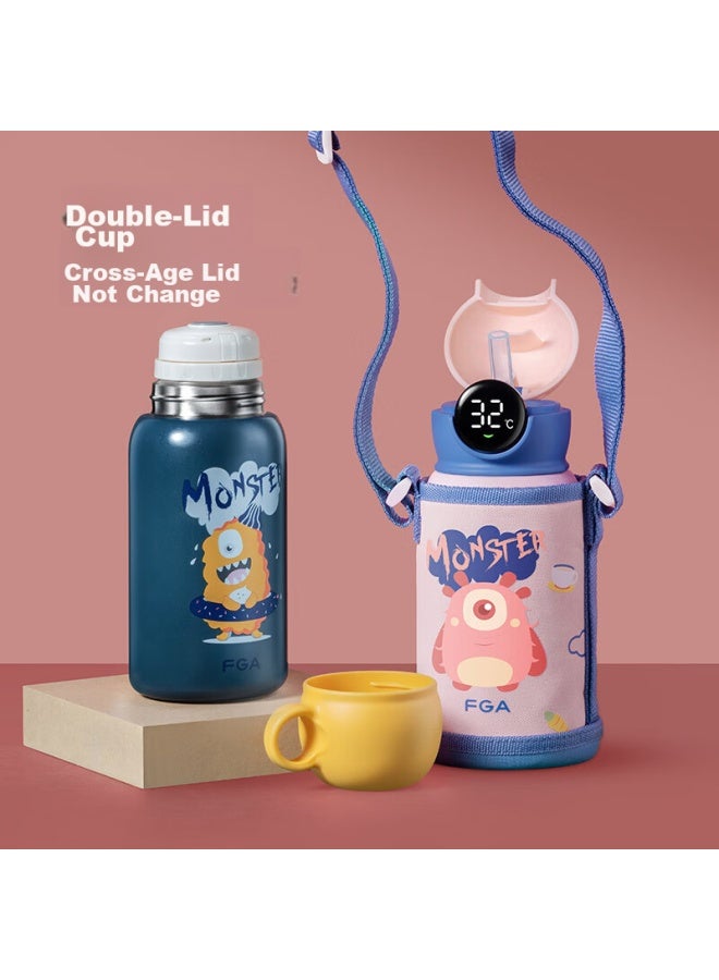 Fga Fuguang Children's Insulated Cup, 316 Stainless Steel, Smart Digital Display, Student Straw, Large Capacity Water Bottle, Double Lid Cup - Image 4