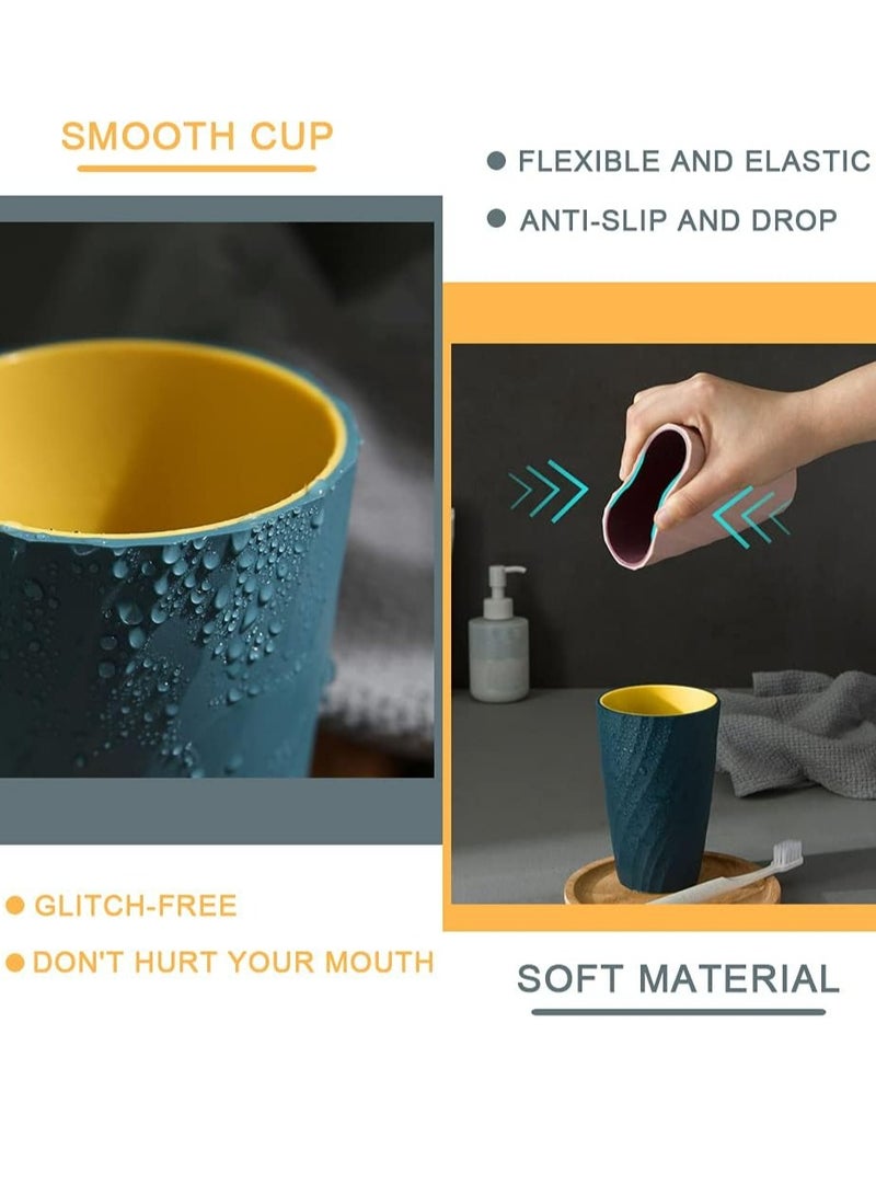 Oasisgalore 2 Pack Bathroom Tumbler Toothbrush Cup，Toothbrush Holder Organizer Mouthwash Cup for Home Travel(White and Pink) - Image 5