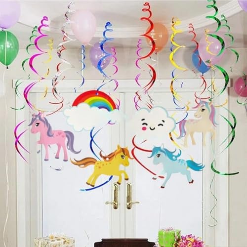 TOYXE Unicorn Theme Swirls for Birthday Decoration 12 pieces - Image 2