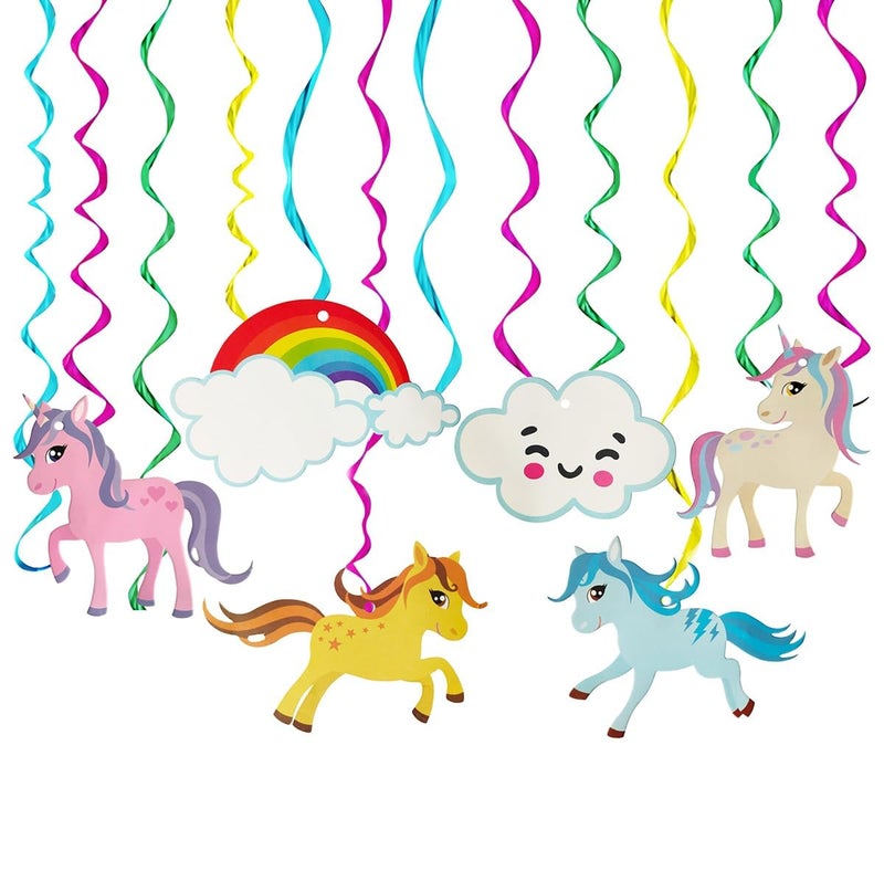 TOYXE Unicorn Theme Swirls for Birthday Decoration 12 pieces - Image 1