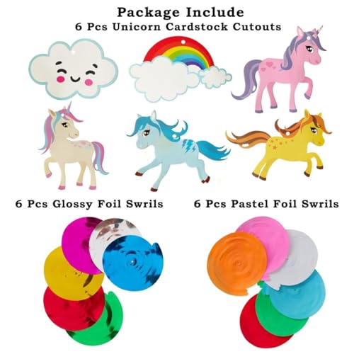 TOYXE Unicorn Theme Swirls for Birthday Decoration 12 pieces - Image 5