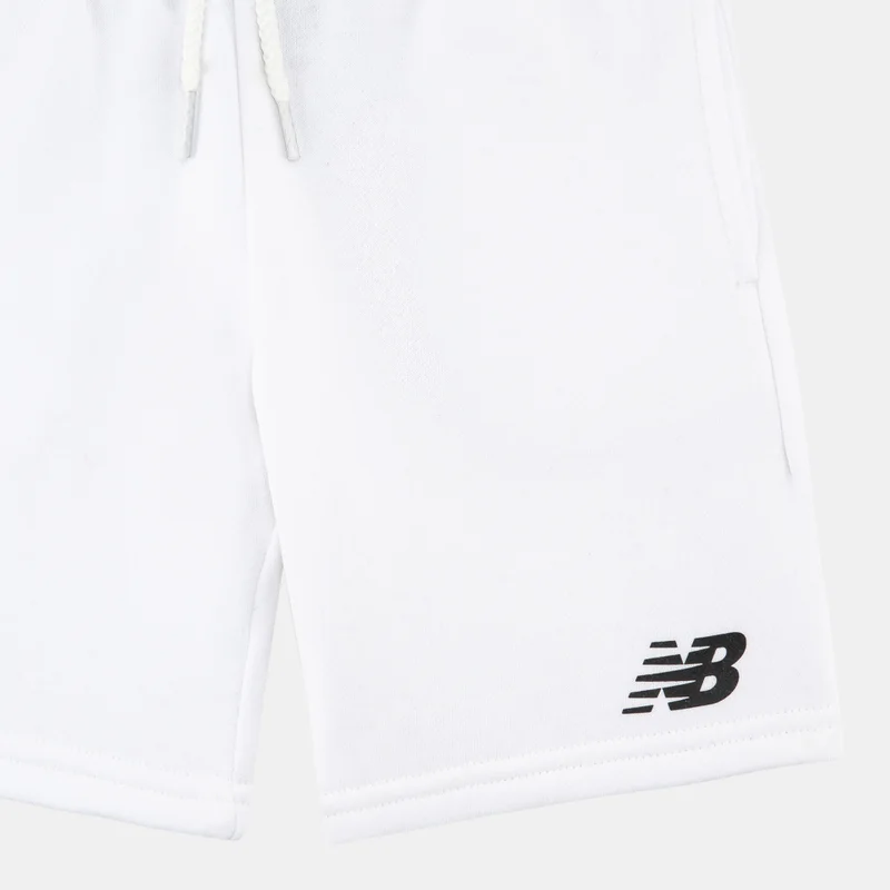 New Balance White Kids' Stacked Logo Shorts  | Best Price UAE