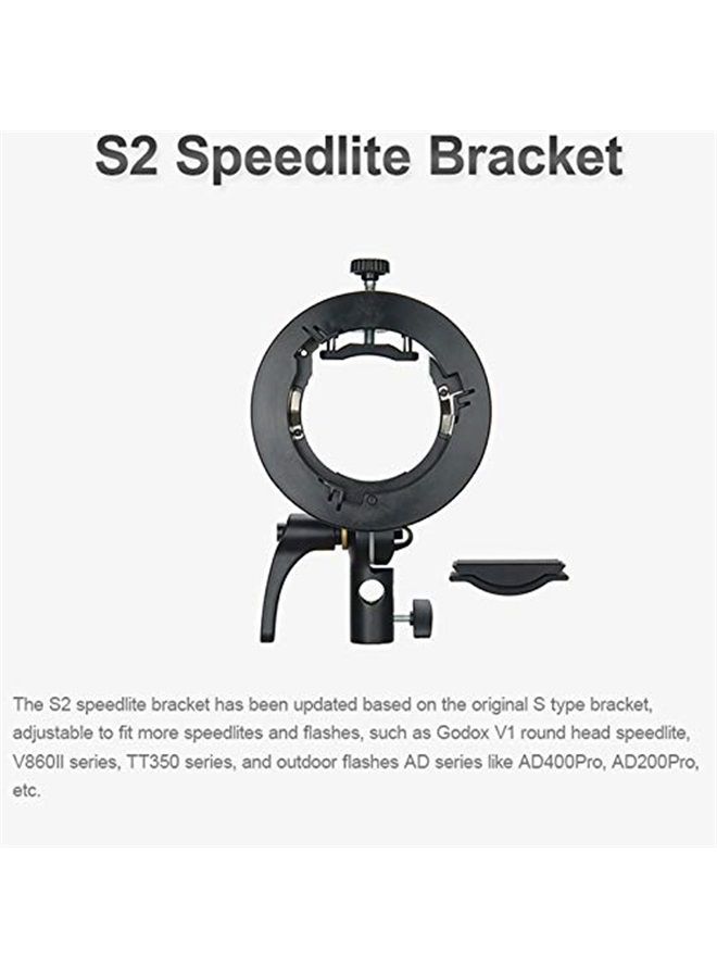 Godox S2 S-Type Speedlite Bracket Bowens Mount Holder for Godox V1 AD200Pro AD400Pro AD200 V860II TT685 TT600 TT350 Flash Strobe Speedlight