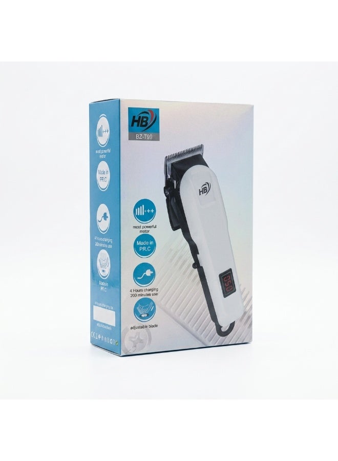 HB BZ-T99 Rechargeable Hair Clipper and Trimmer with Adjustable Blade