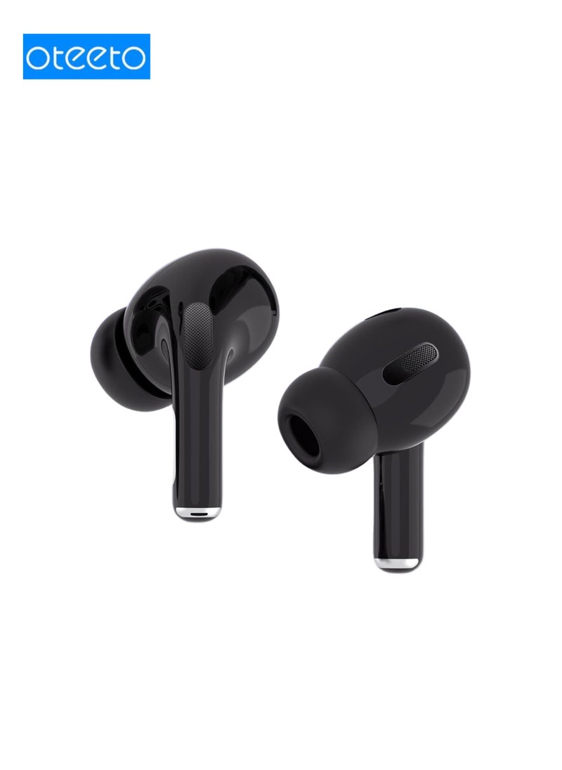Oteeto Earbud 105 Wireless Bluetooth Earbuds, High-Fidelity Sound, Noise-Canceling Headphones, Touch Control & Long Battery Life | Black  - Image 1