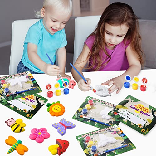Shemira Valentines Day Cards for Kids 24 Pack of Plaster Painting Kit with Valentines Greeting Cards for Kids Valentines School Classroom Gifts Exchange Valentines Party Favor Supplies - Image 5
