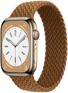 45/42/44/49 mm Solo Loop Fabric Braided Rubber Band For Apple Watch Series 8/1/2/3/4/5/6/7 (Medium, Brown)