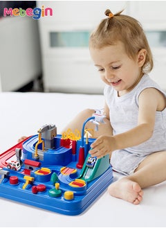 MEBEGIN Kids Car Adventure Toy, Cars Race Track Toys with 4 Toy Cars, Race Track Vehicle Set, Fun Durable Adventure Vehicles Toy, Preschool Educational Interactive Toy, Easy to Install and Play, No Battery Required, Ideal Gift for Kids Aged 3+  - Image 1