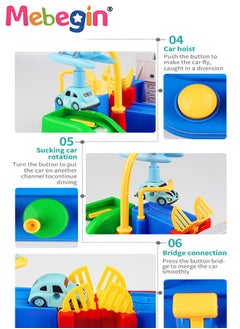 MEBEGIN Kids Car Adventure Toy, Cars Race Track Toys with 4 Toy Cars, Race Track Vehicle Set, Fun Durable Adventure Vehicles Toy, Preschool Educational Interactive Toy, Easy to Install and Play, No Battery Required, Ideal Gift for Kids Aged 3+  - Image 5