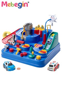 MEBEGIN Kids Car Adventure Toy, Cars Race Track Toys with 4 Toy Cars, Race Track Vehicle Set, Fun Durable Adventure Vehicles Toy, Preschool Educational Interactive Toy, Easy to Install and Play, No Battery Required, Ideal Gift for Kids Aged 3+  - Image 2
