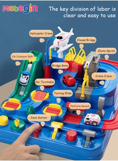 MEBEGIN Kids Car Adventure Toy, Cars Race Track Toys with 4 Toy Cars, Race Track Vehicle Set, Fun Durable Adventure Vehicles Toy, Preschool Educational Interactive Toy, Easy to Install and Play, No Battery Required, Ideal Gift for Kids Aged 3+  - Image 3