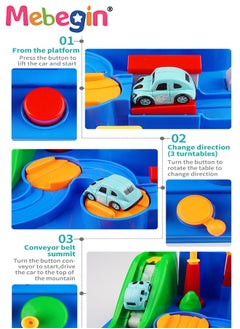 MEBEGIN Kids Car Adventure Toy, Cars Race Track Toys with 4 Toy Cars, Race Track Vehicle Set, Fun Durable Adventure Vehicles Toy, Preschool Educational Interactive Toy, Easy to Install and Play, No Battery Required, Ideal Gift for Kids Aged 3+  - Image 4