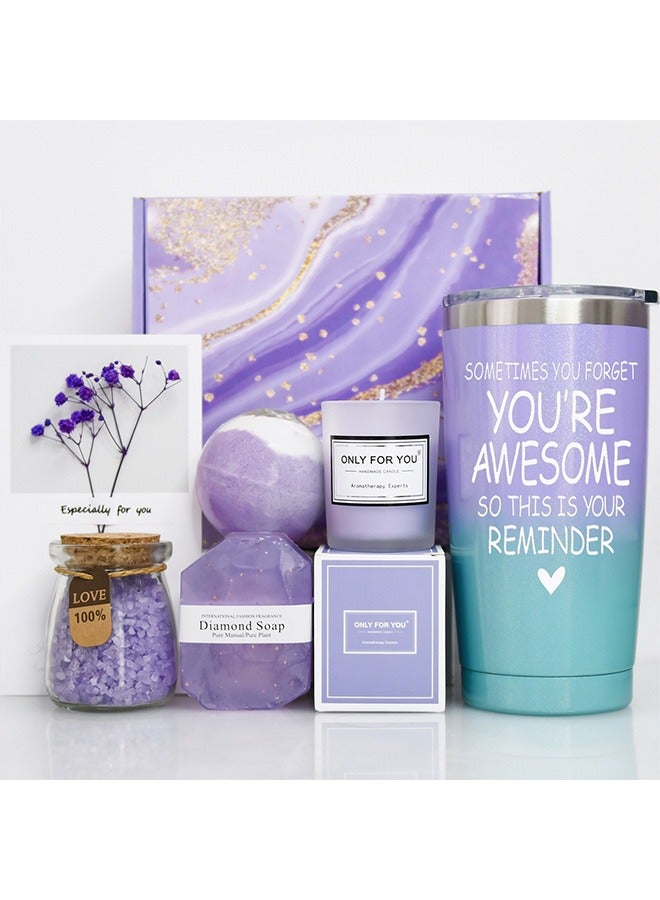 Beauenty Bestie Gift Box with Bath Bomb, Scented Candle, Insulated Tumbler & Beauty Essentials - Perfect for Birthday, Holiday & Special Moments - Image 1
